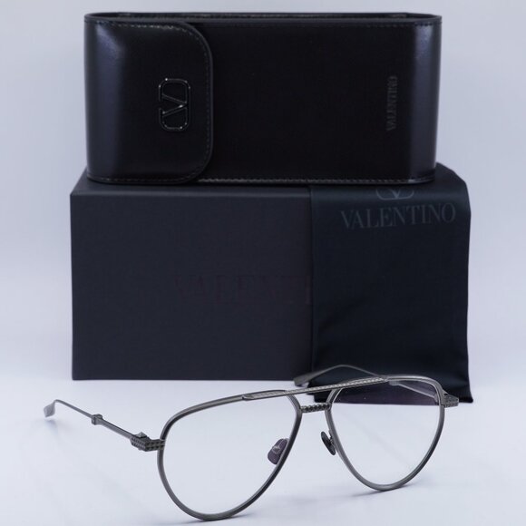 Valentino V-STUD-II VLX-133B Eyeglasses Black Rhodium 59mm Aviator Frame - Picture 11 of 11